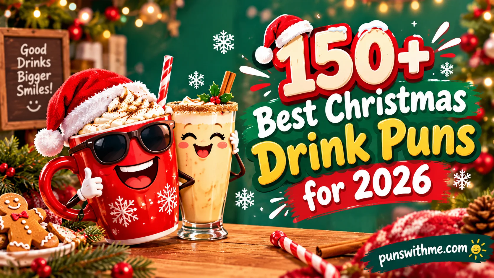 150+ Best Christmas Drink Puns for 2026